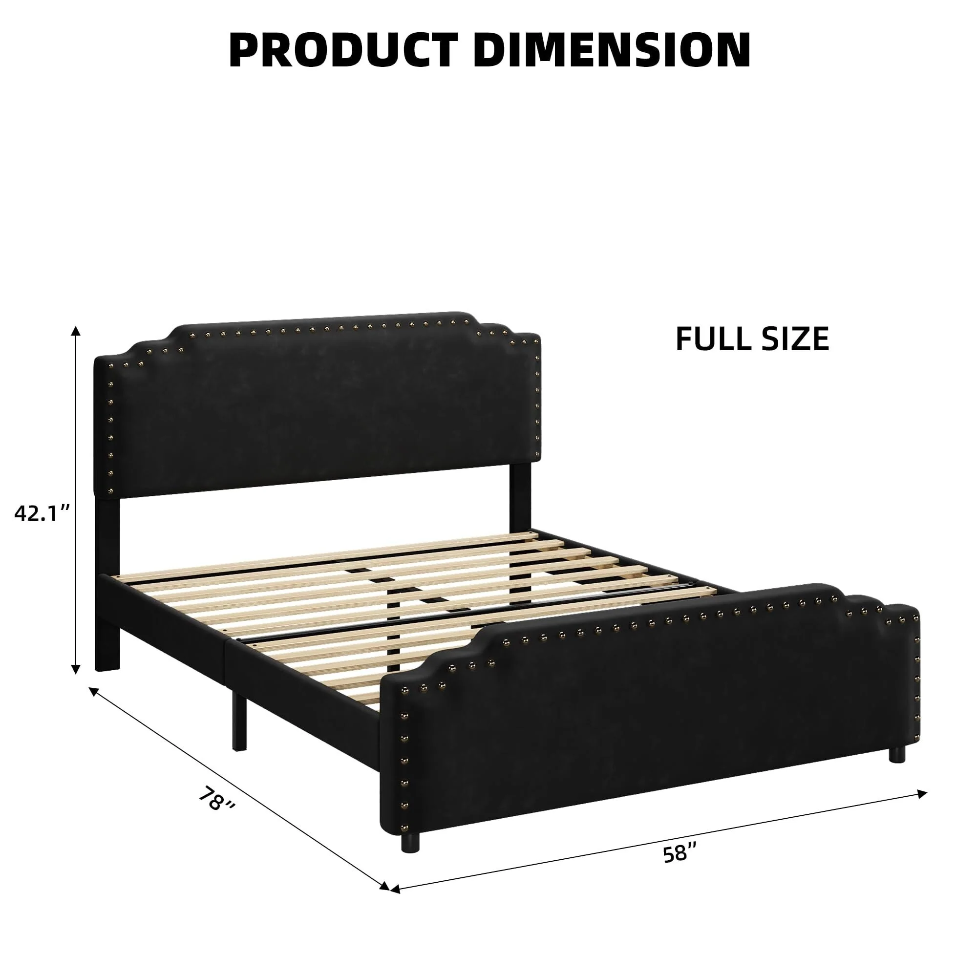 Velvet Upholstered Platform Bed Frame