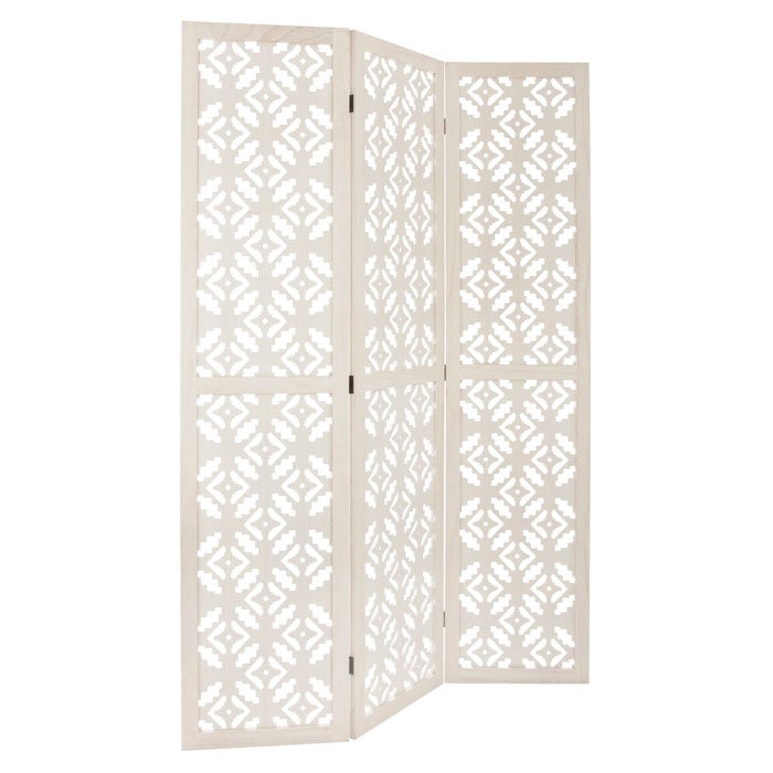 Biombo NOMADE branco em madeira paulownia