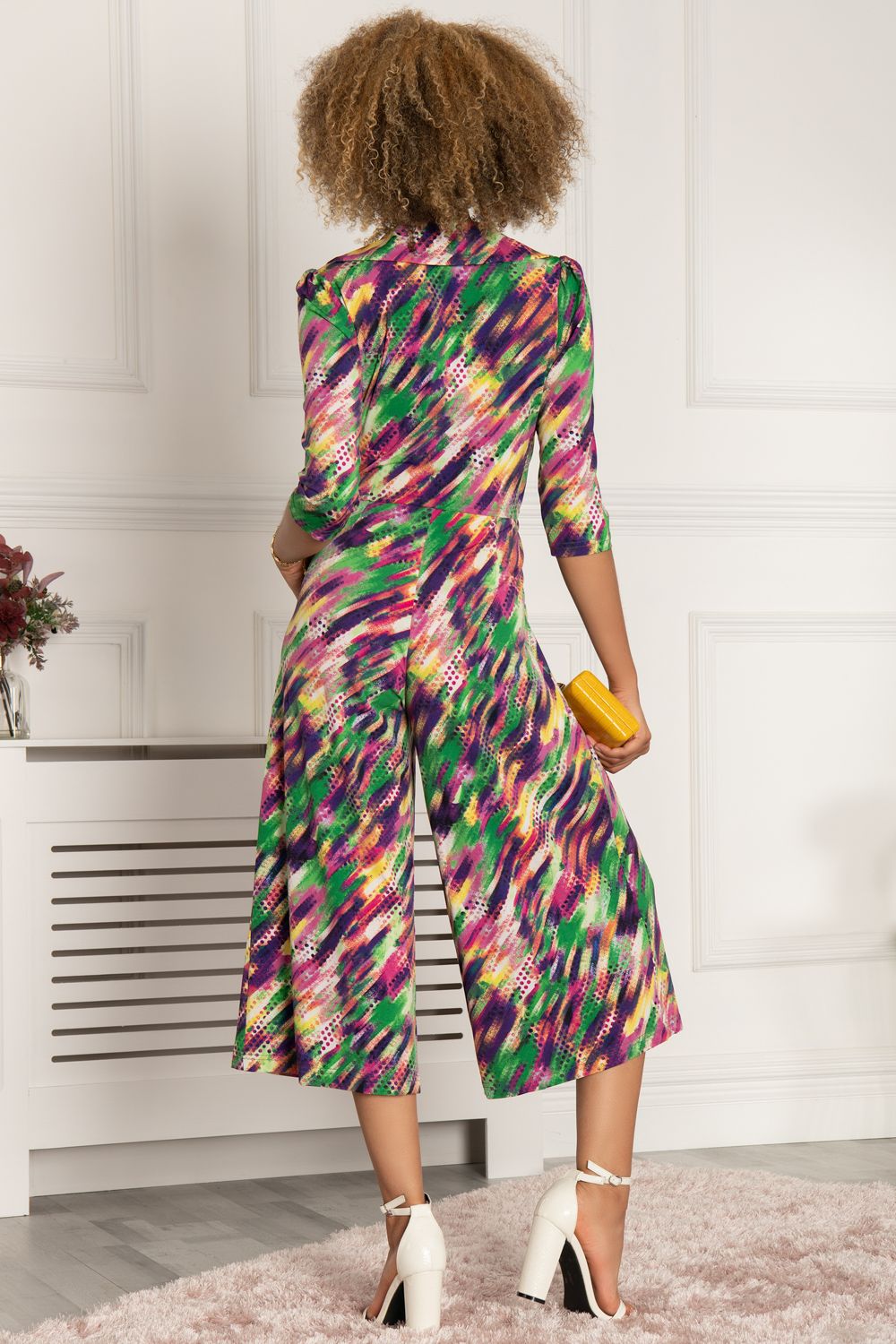 Jolie Moi Revere Collar Culotte Jumpsuit