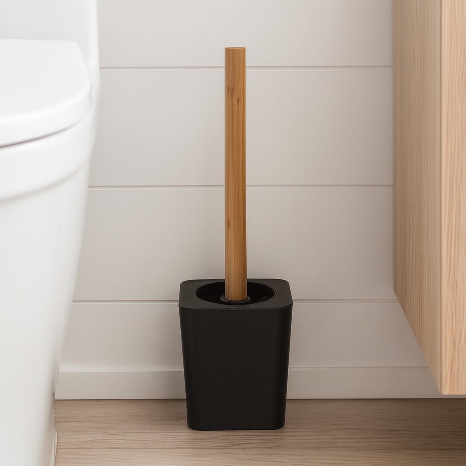 Portascopino WC nero Natureo