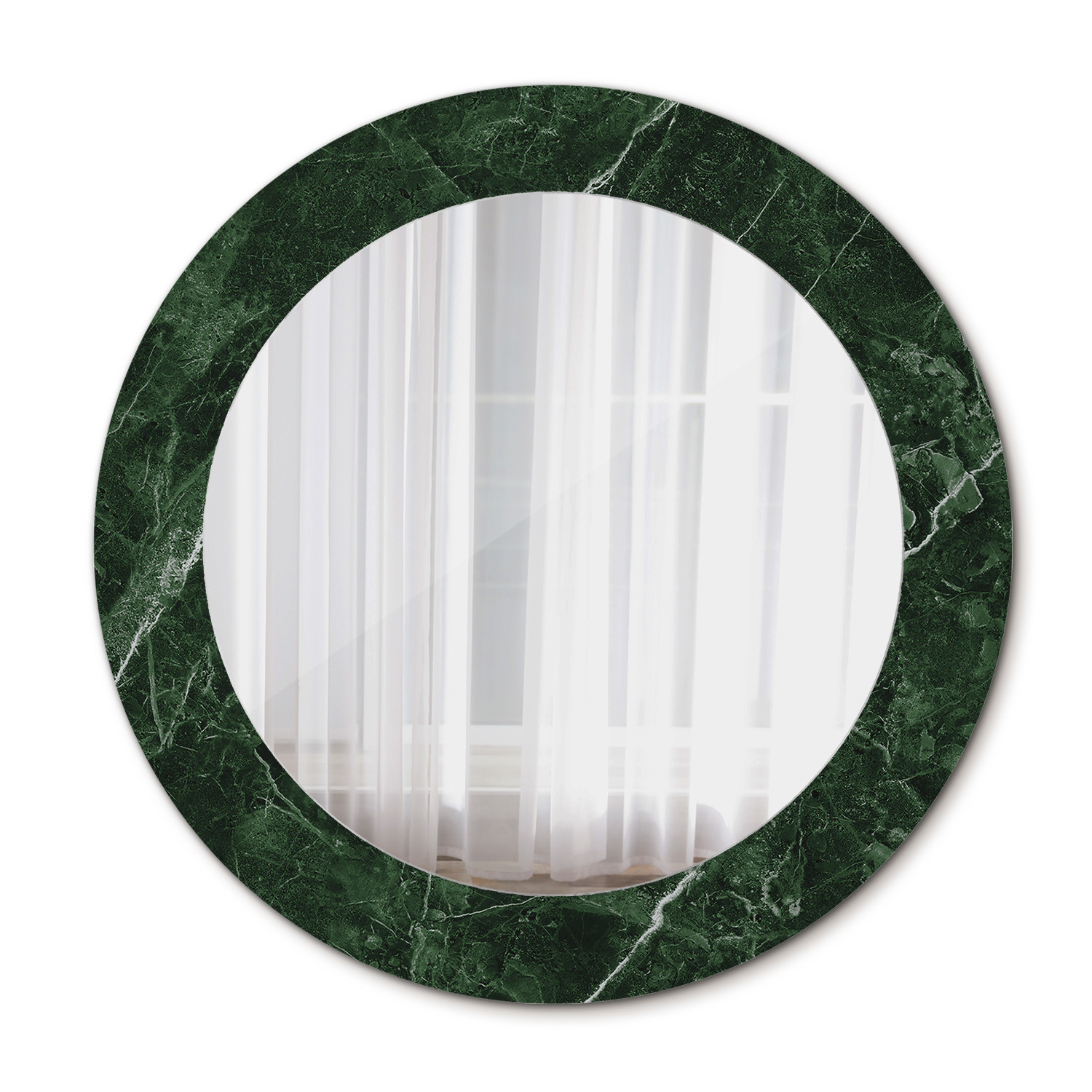 Dekoracyjne lustro Ścienne fi60 Okrągłe - Zielony marmur