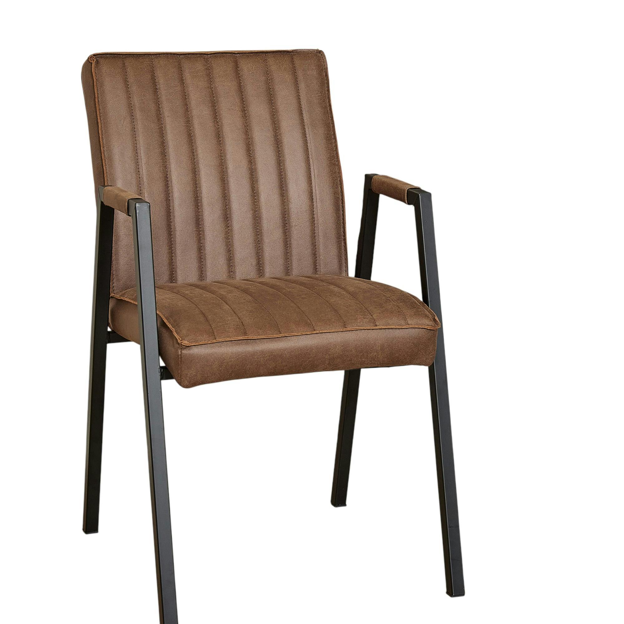 Fauteuil de table marron à bandes (lot de 2) CORTINA