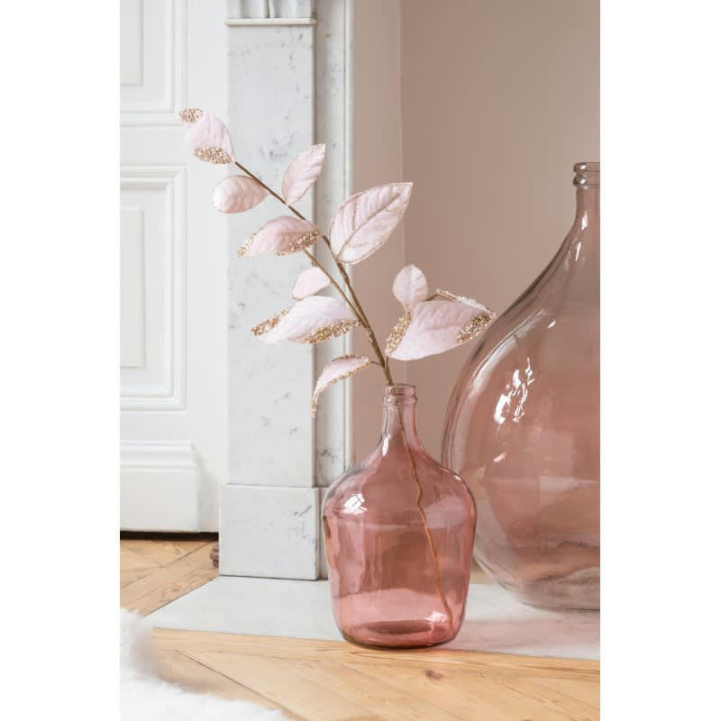- Vase dame jeanne en verre rose 18x18x30 cm