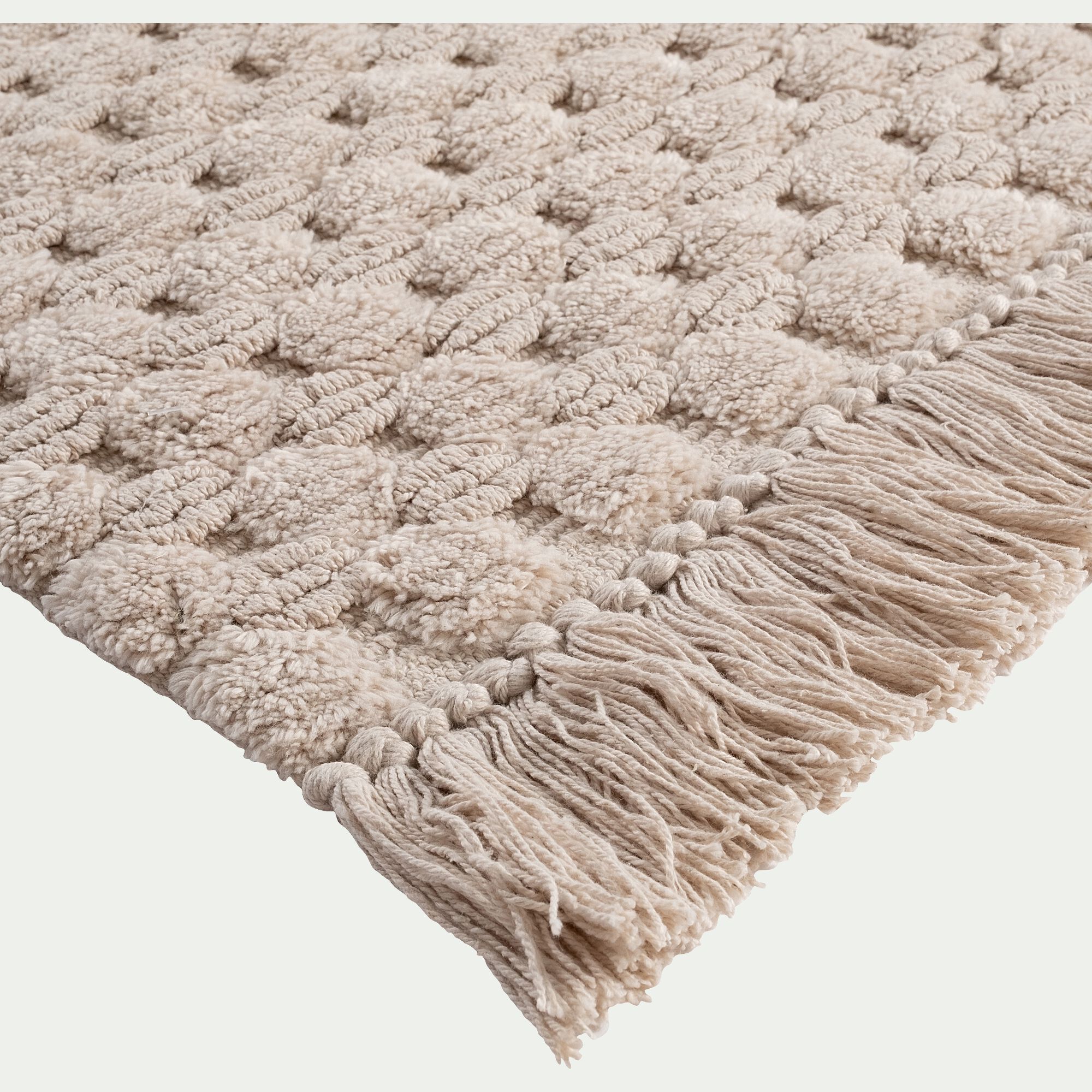 BUSSANA - Tapis de bain point bulle en coton 50x80cm - beige