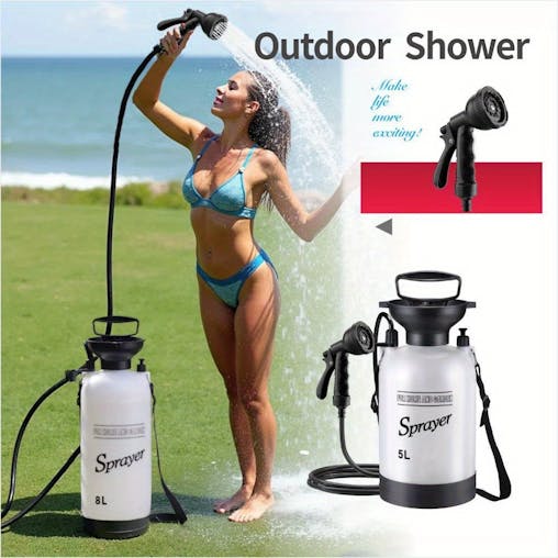 NNETM Portable Outdoor Camping Shower Manual Rinse Kit