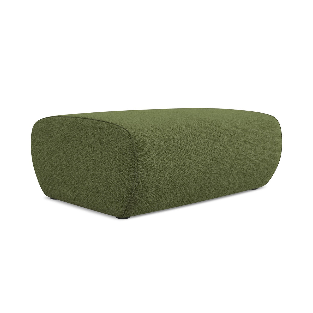 LaMiaSofa Poef Palermo - chenille stof - flessengroen - 100x70x39