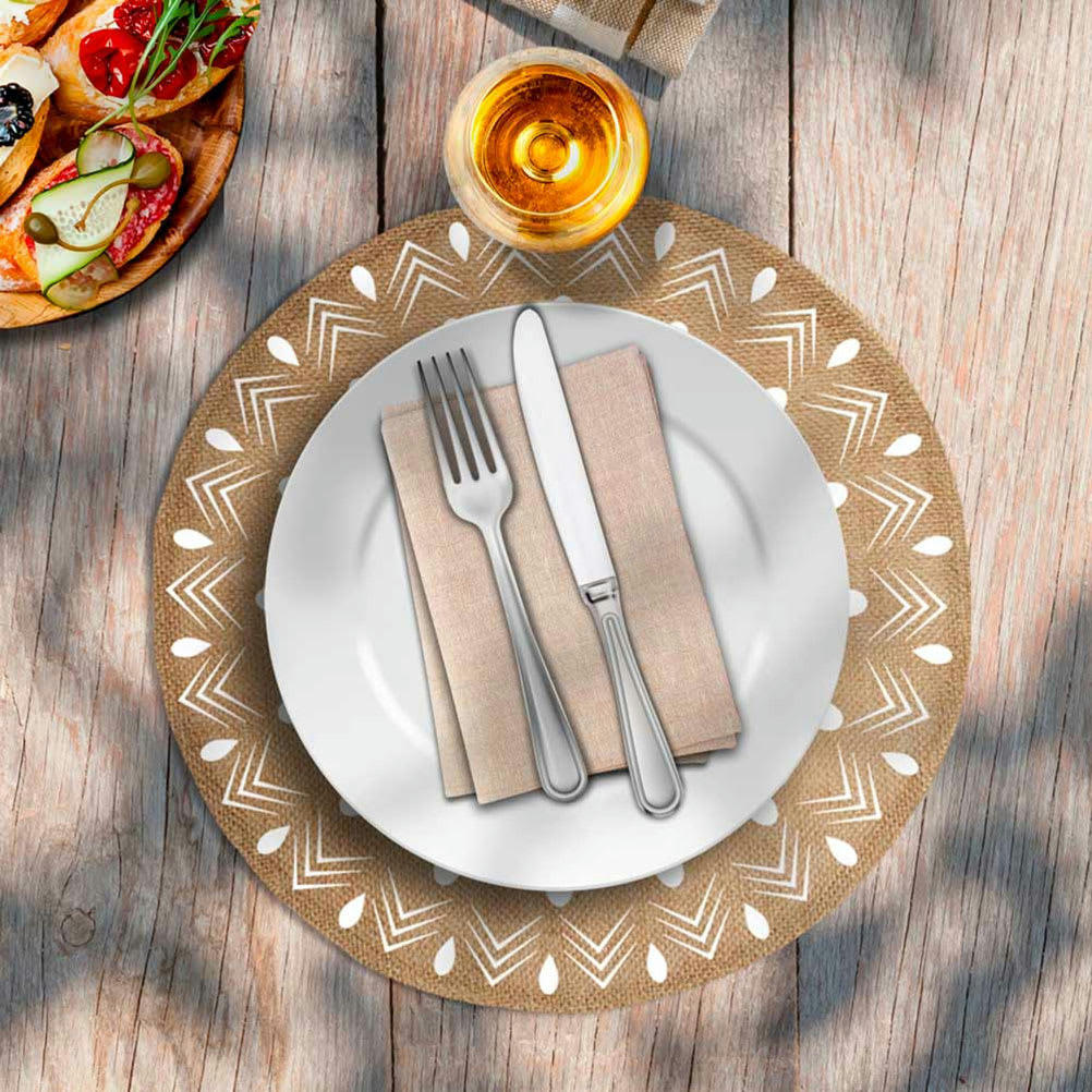 JUTE - Set de table rond en toile de jute D38