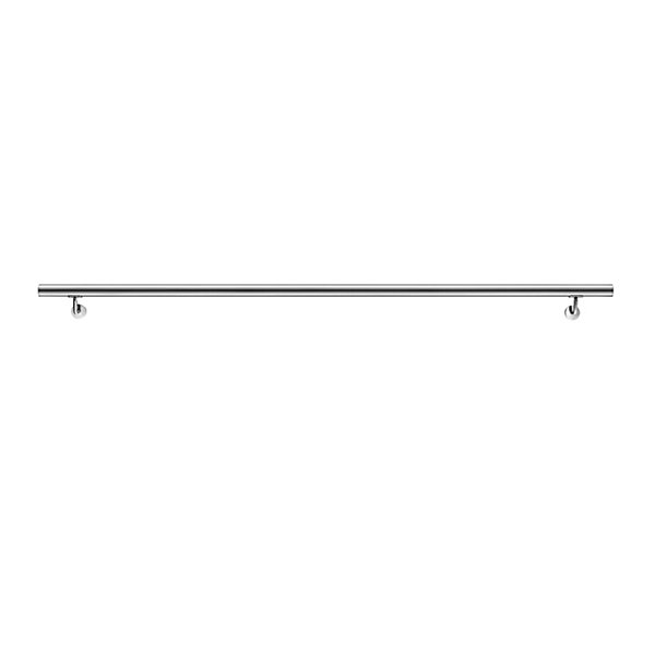 Main courante - acier inox 304 - 80cm - Rampe escalier mural   embouts - Pour intérieur et extérieur - Avec supports muraux