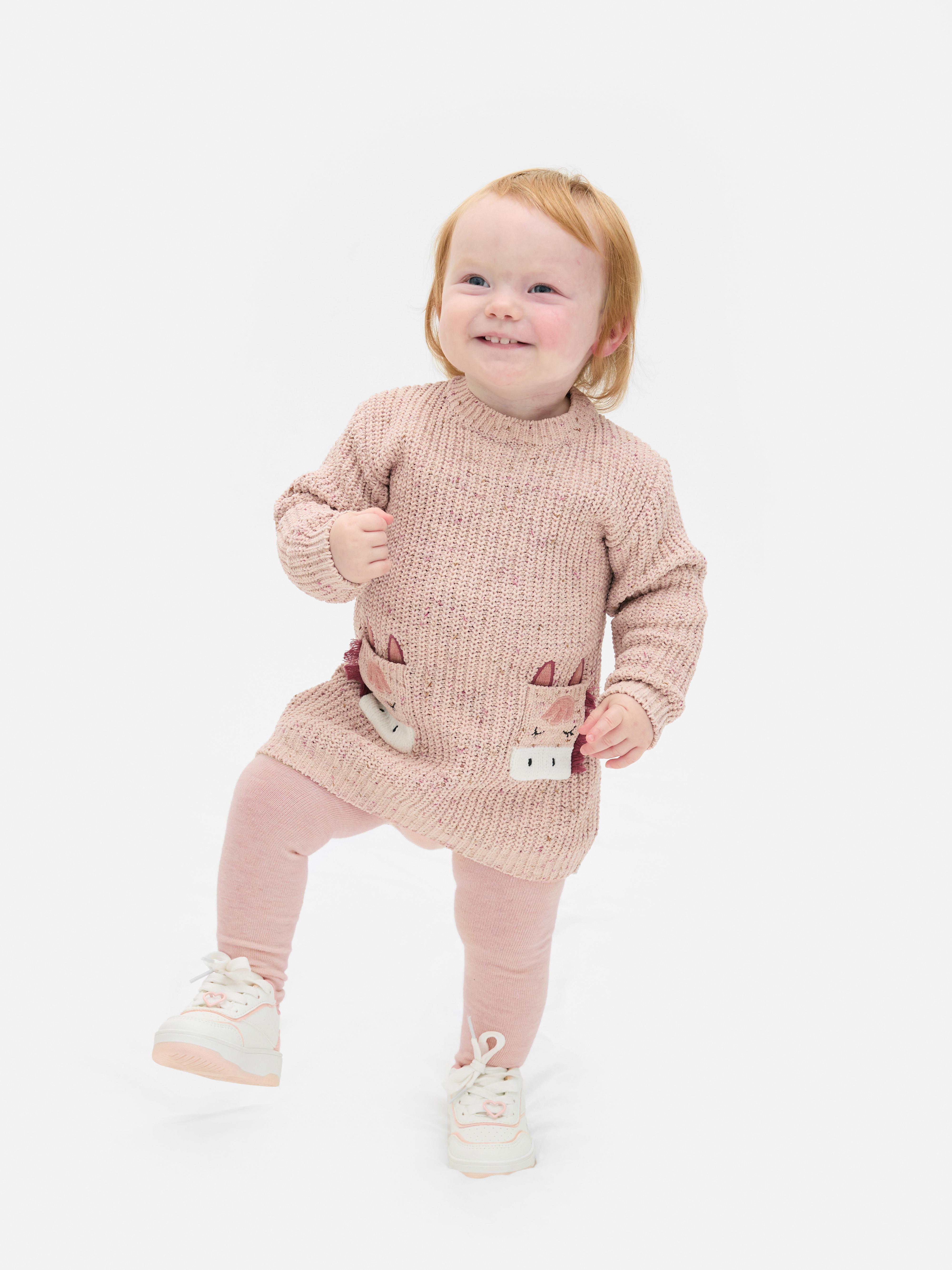 0-36mths | Unicorn Knit Dress And Tights Set