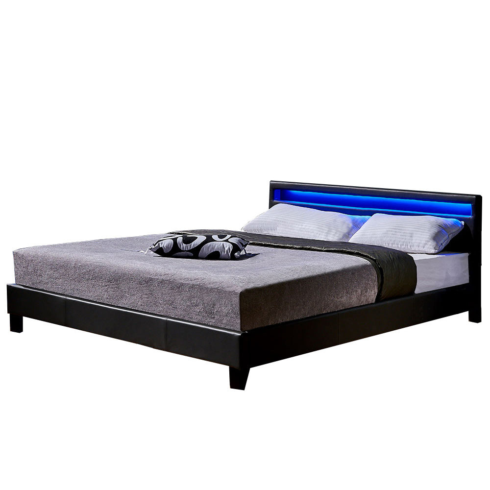 Home Deluxe LED bed ASTRO donkergrijs 180 x 200 cm