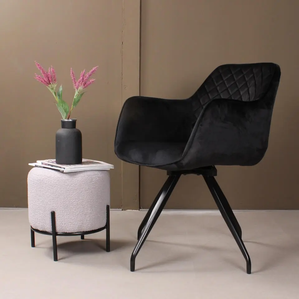 DS4U - Romy 2.0 armstoel velours - zwart