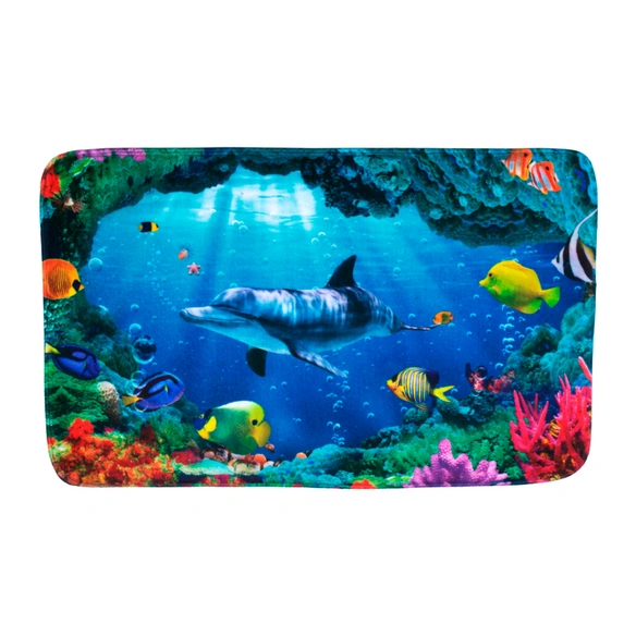 Bad-Accessoire-Set, 3-tlg., Delphin Korallen