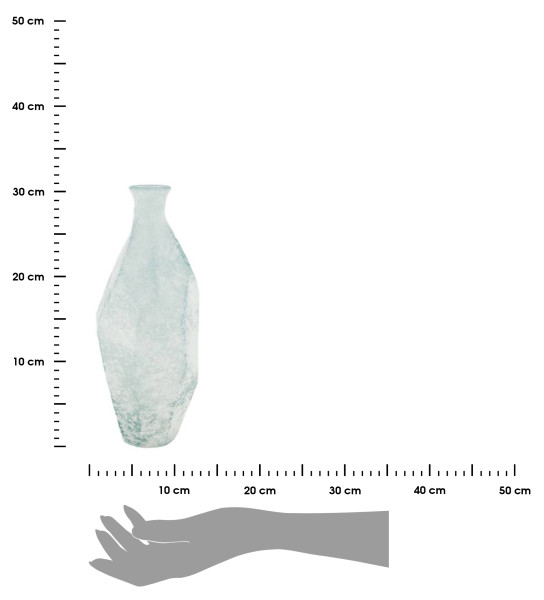 Dekoracyjny wazon szklany 31 cm biało-błękitny