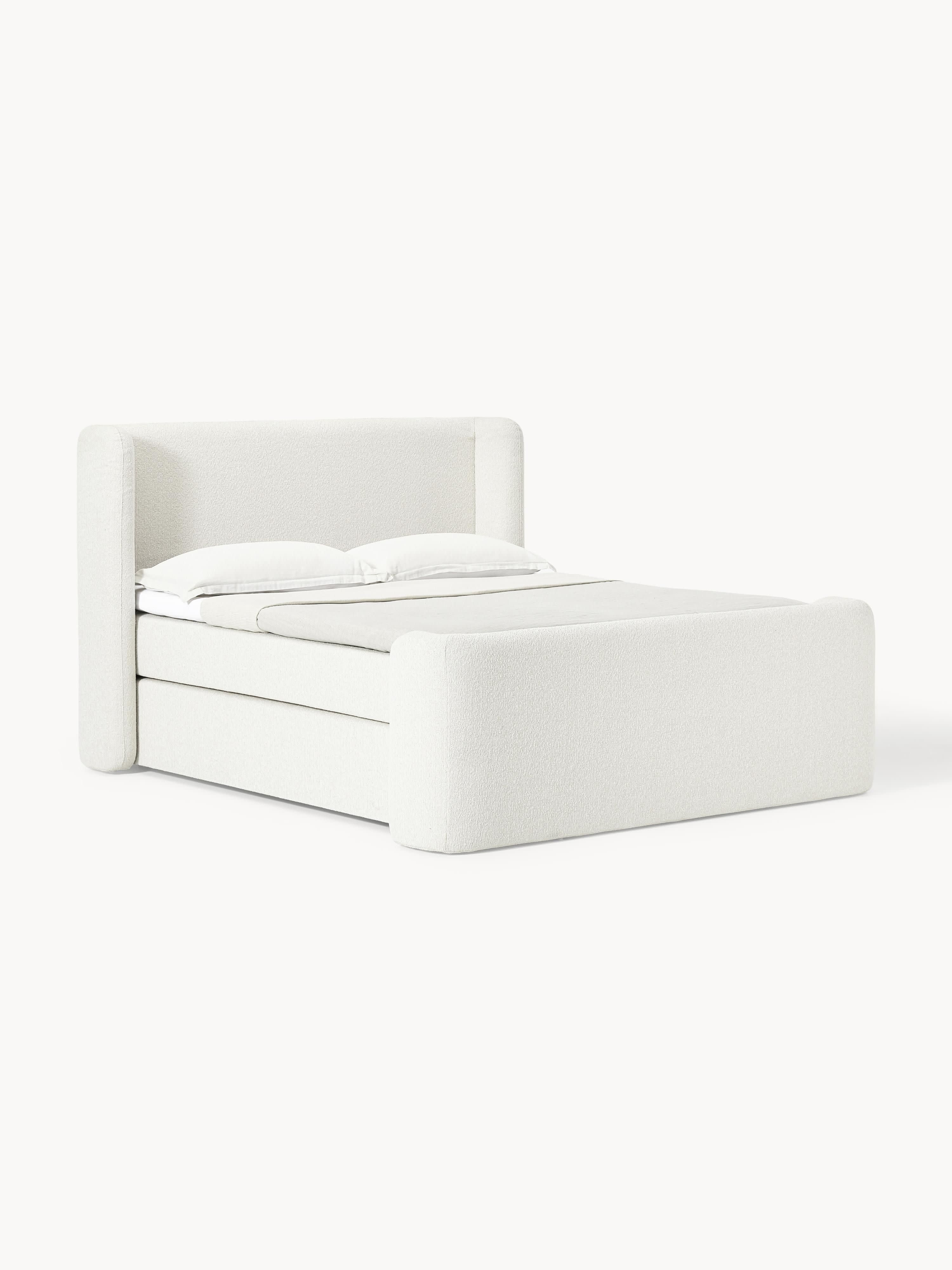 Bouclé-Boxspringbett Perla