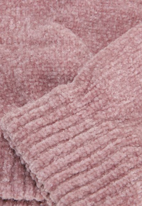 Womens Pink Chenille Gloves