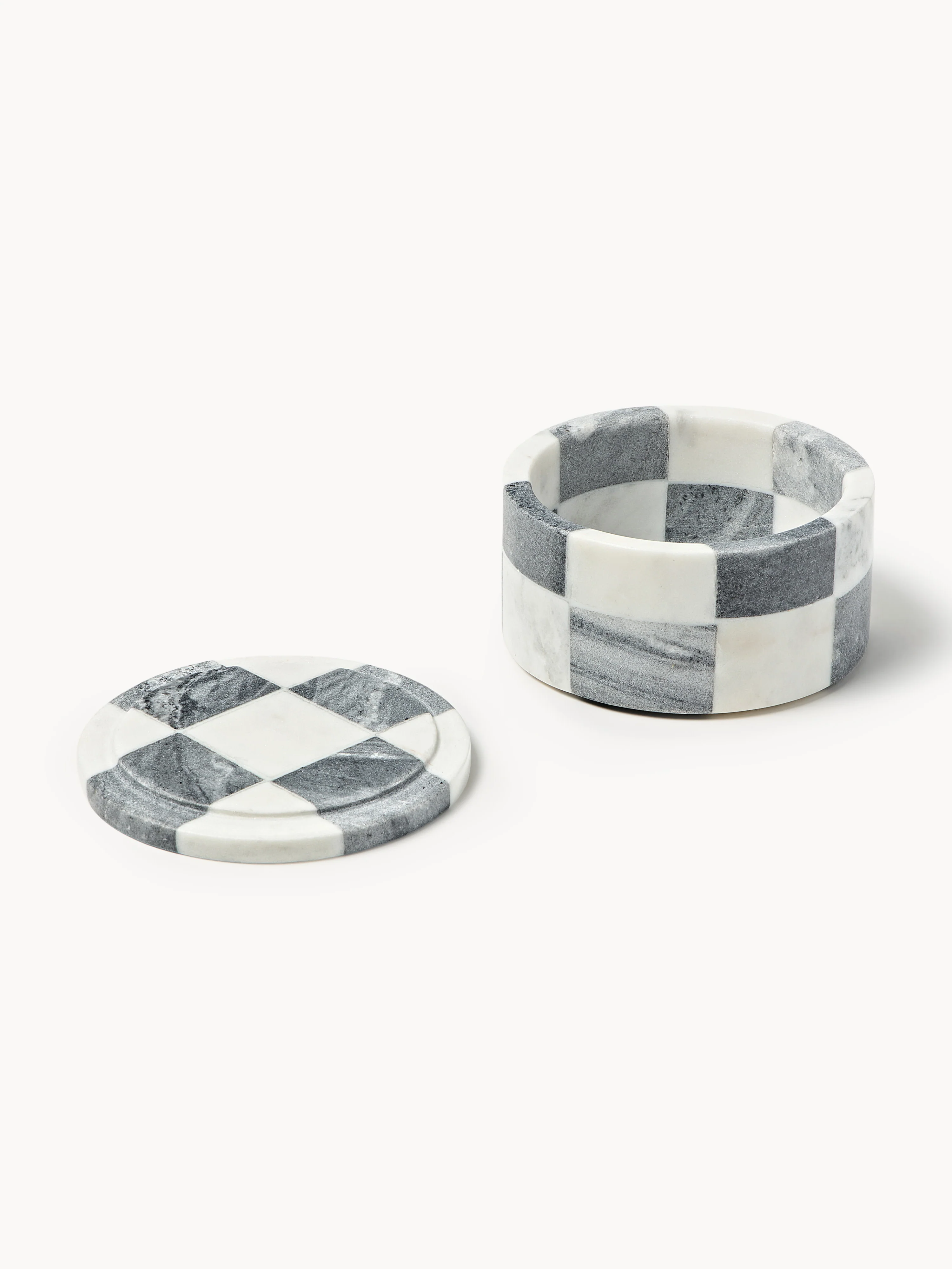 Westwing | Crosby Studios, Marmor-Schmuckkästchen Carreaux mit Deckel