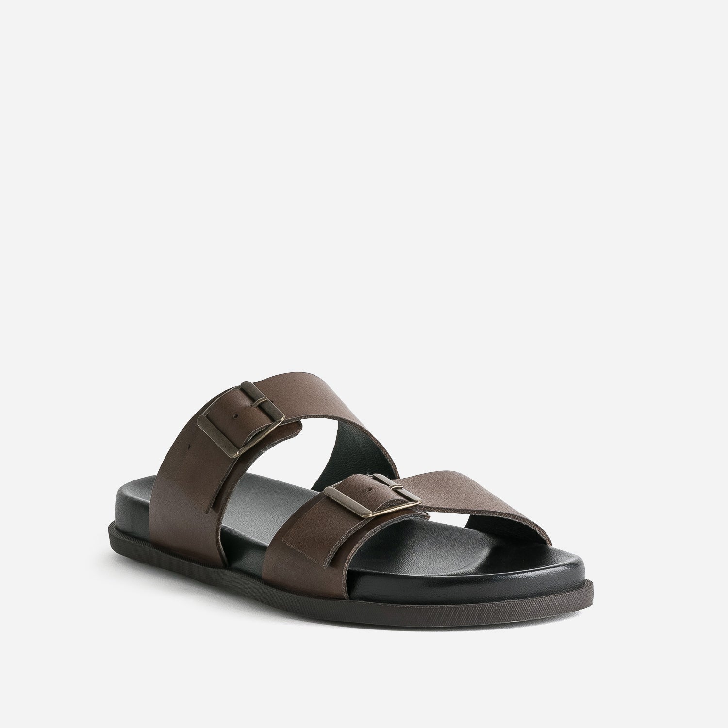 Mule marron en cuir