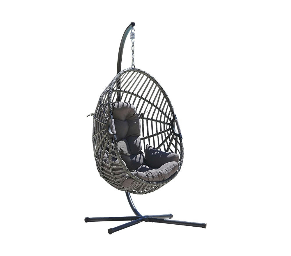 CANBERRA - Fauteuil de jardin suspendu 1 places en acier gris perle