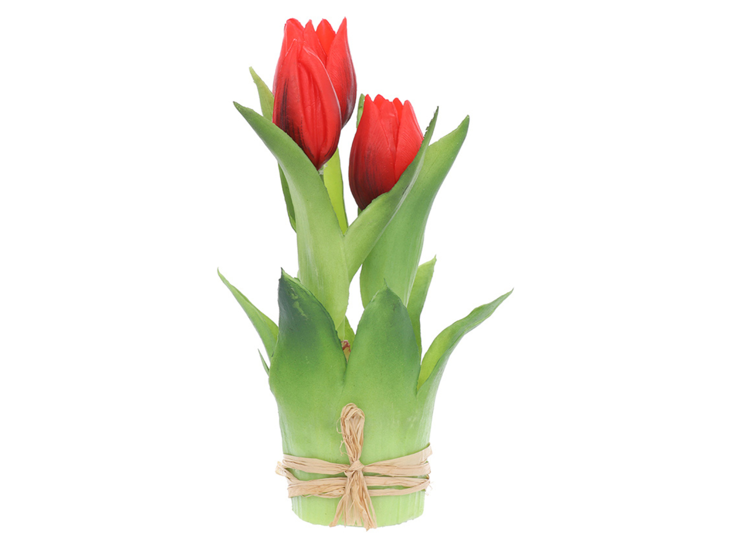 Sztuczne tulipany gumowane w wiązce 3 szt. 20 cm czerwone