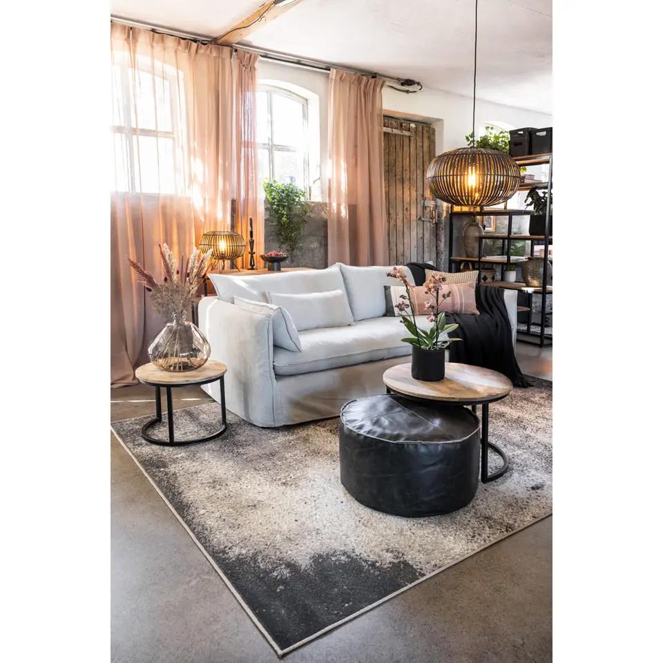 Lebel poef Hugo - zwart - 60x30 cm