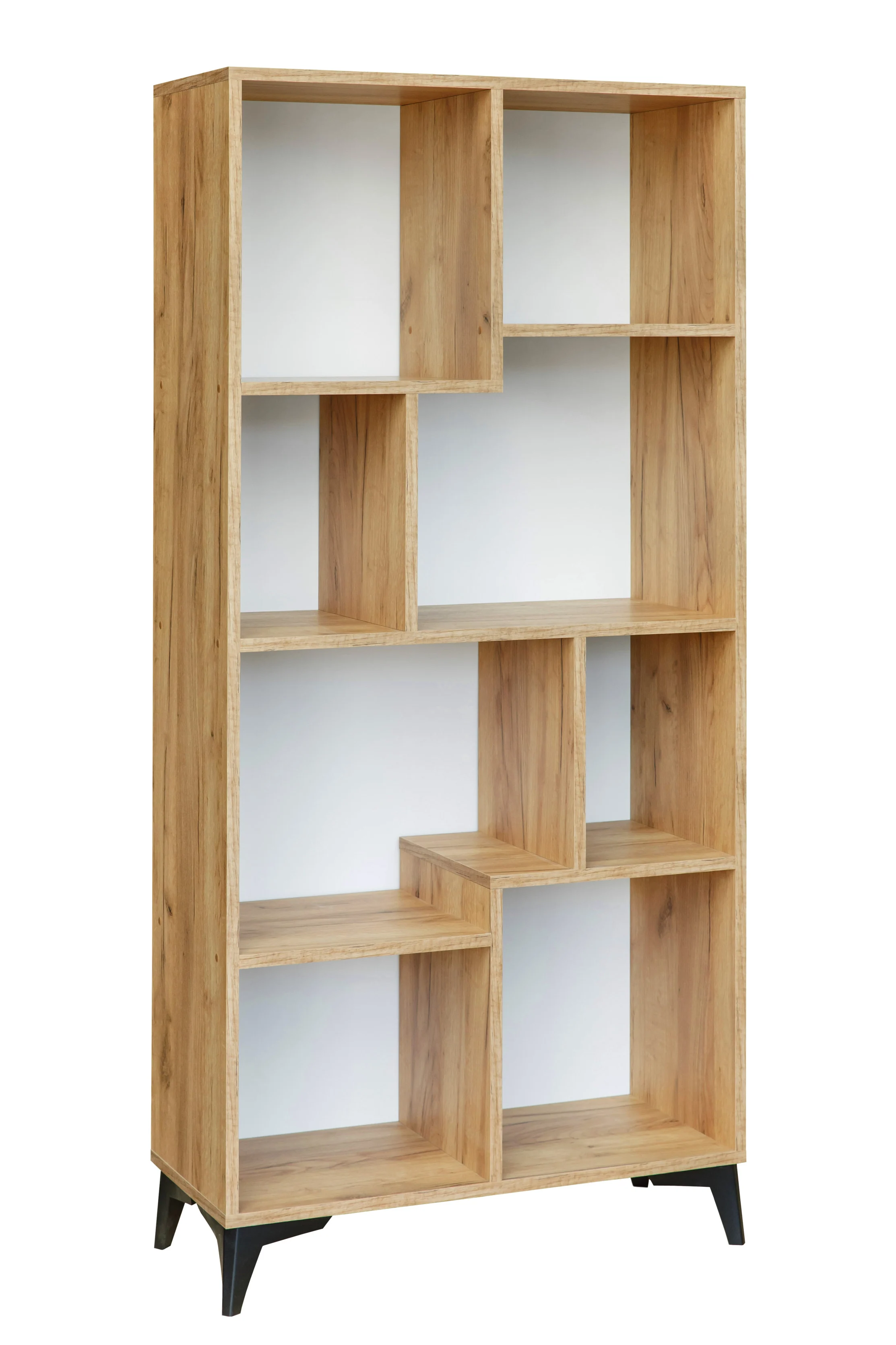 Regał otwarty do salonu80 cm dąb craftsolidny i funkcjonalny