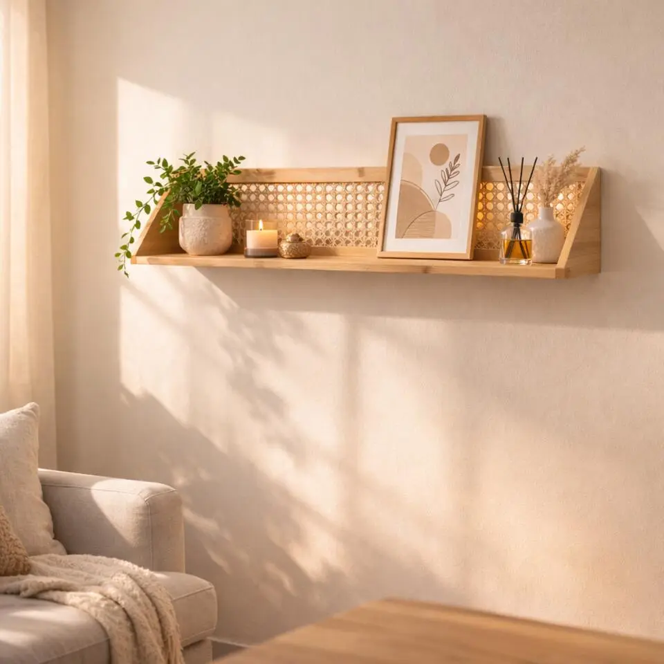 Calicosy - Wandrek TIYA - licht hout 60x15x15 cm