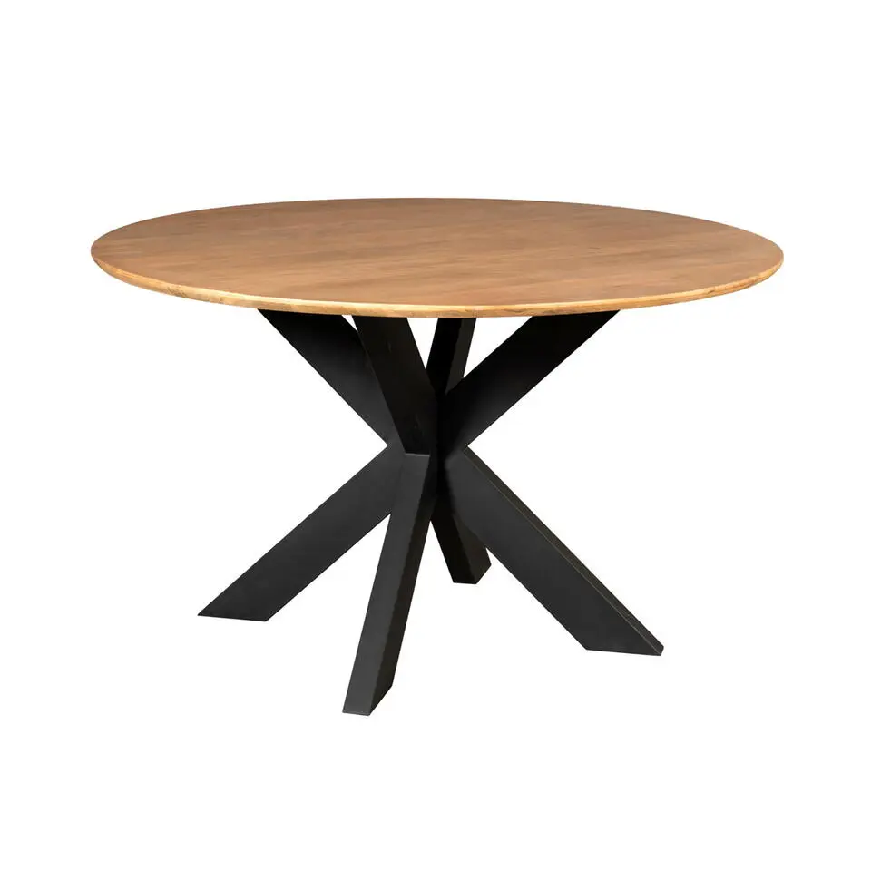 Eettafel Rond Naturel Hout - 110x110x76cm - Madison