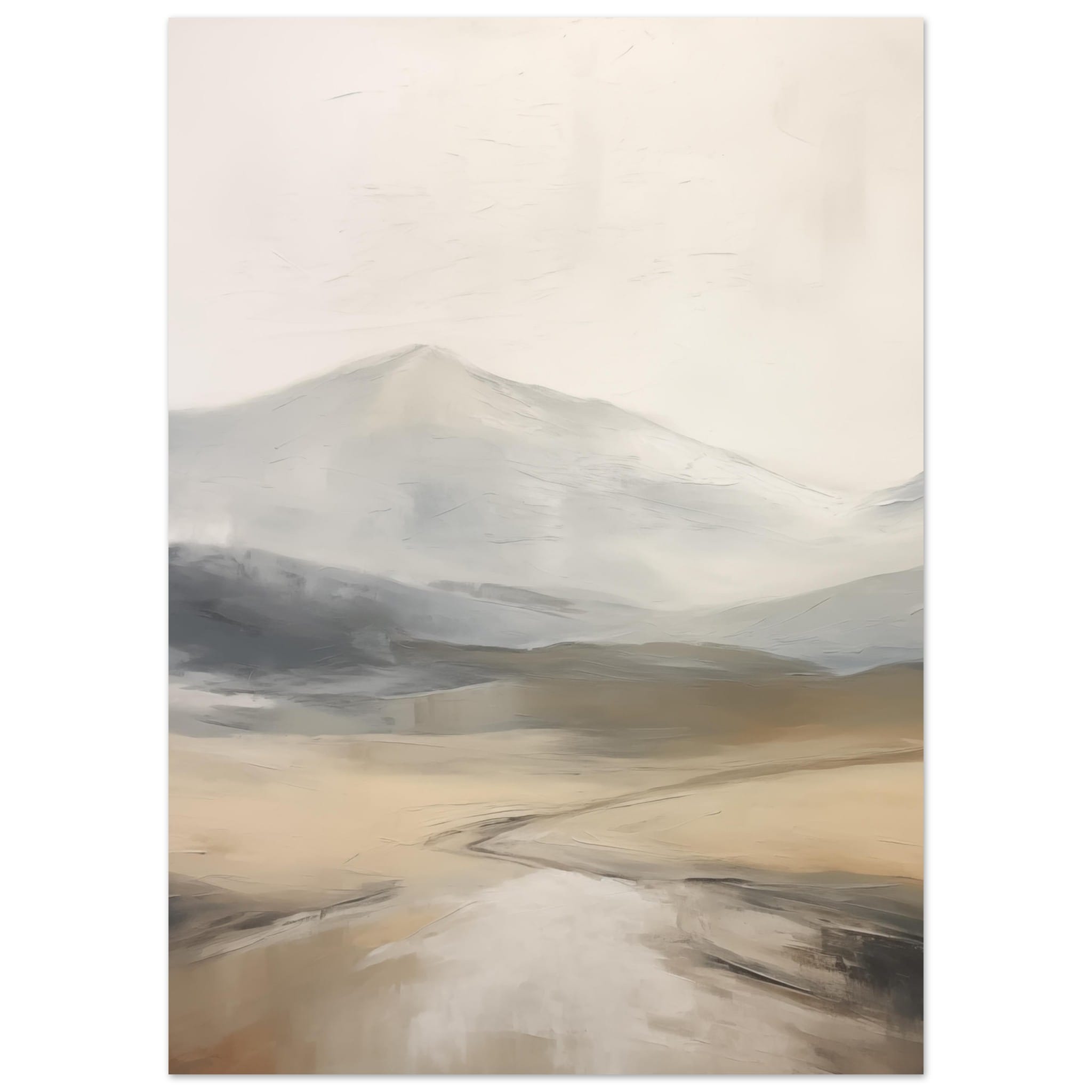 Artfulprints Poster Abstract - Fuji path  - 50x70 cm - Taupe