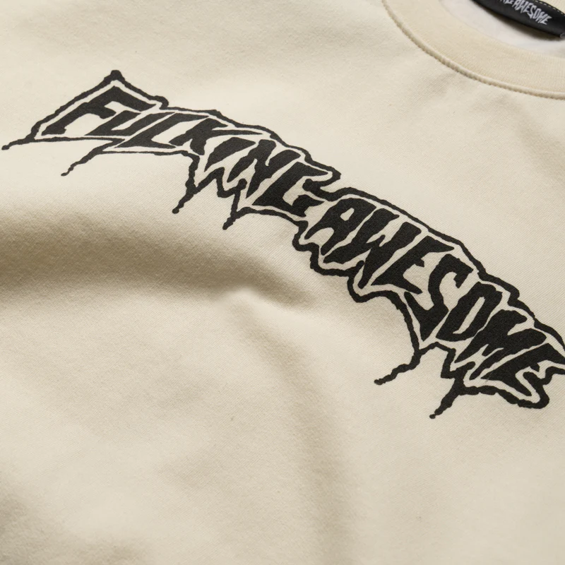 Fucking Awesome Logo Test Print Crewneck - Cream