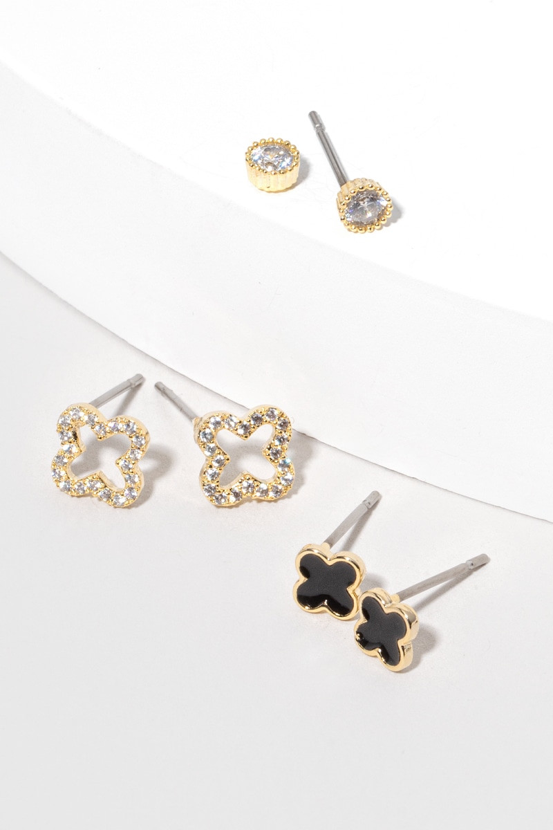 Carly Crystal Clover Earrings