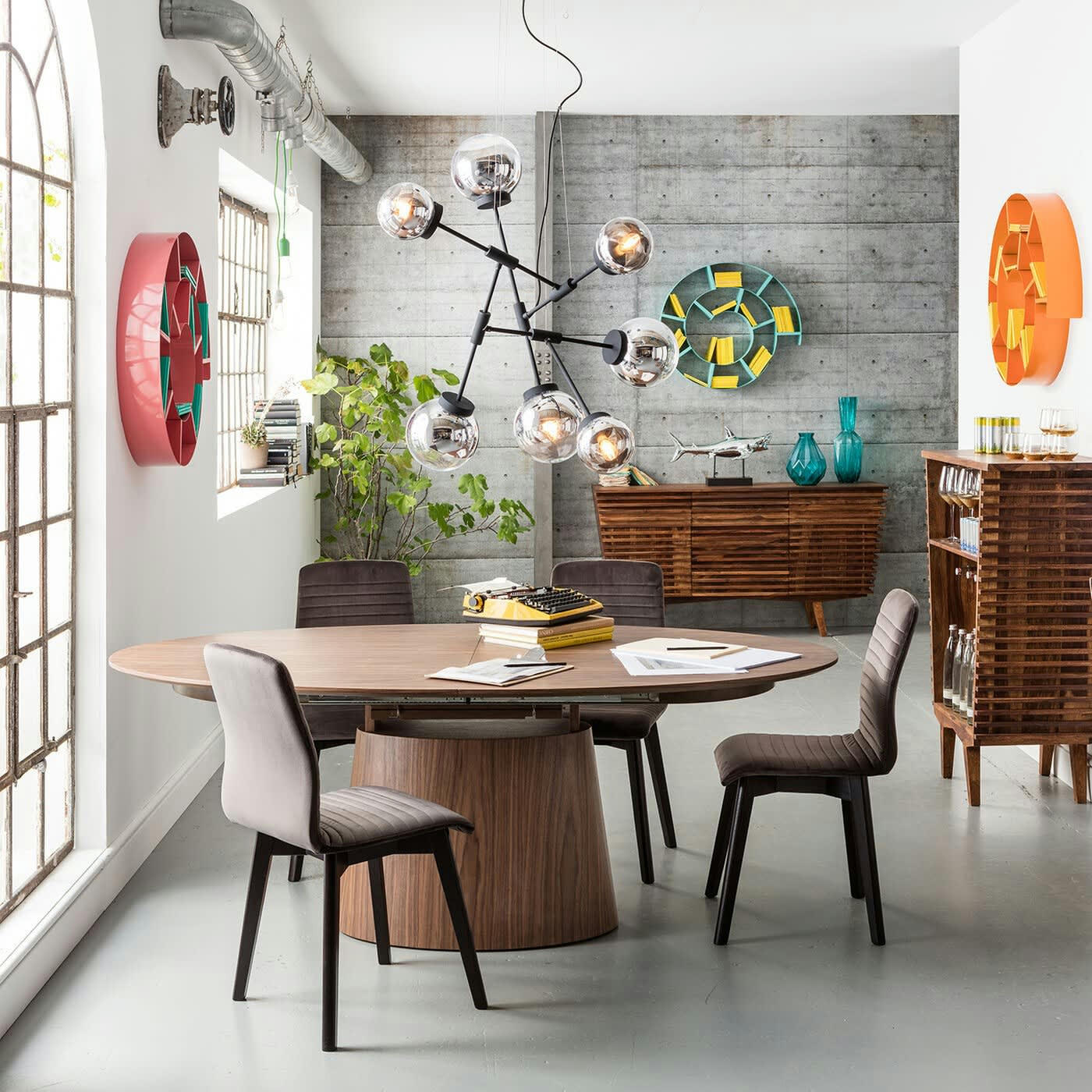 BENVENUTO - Table à manger 8 personnes extensible marron L200/250