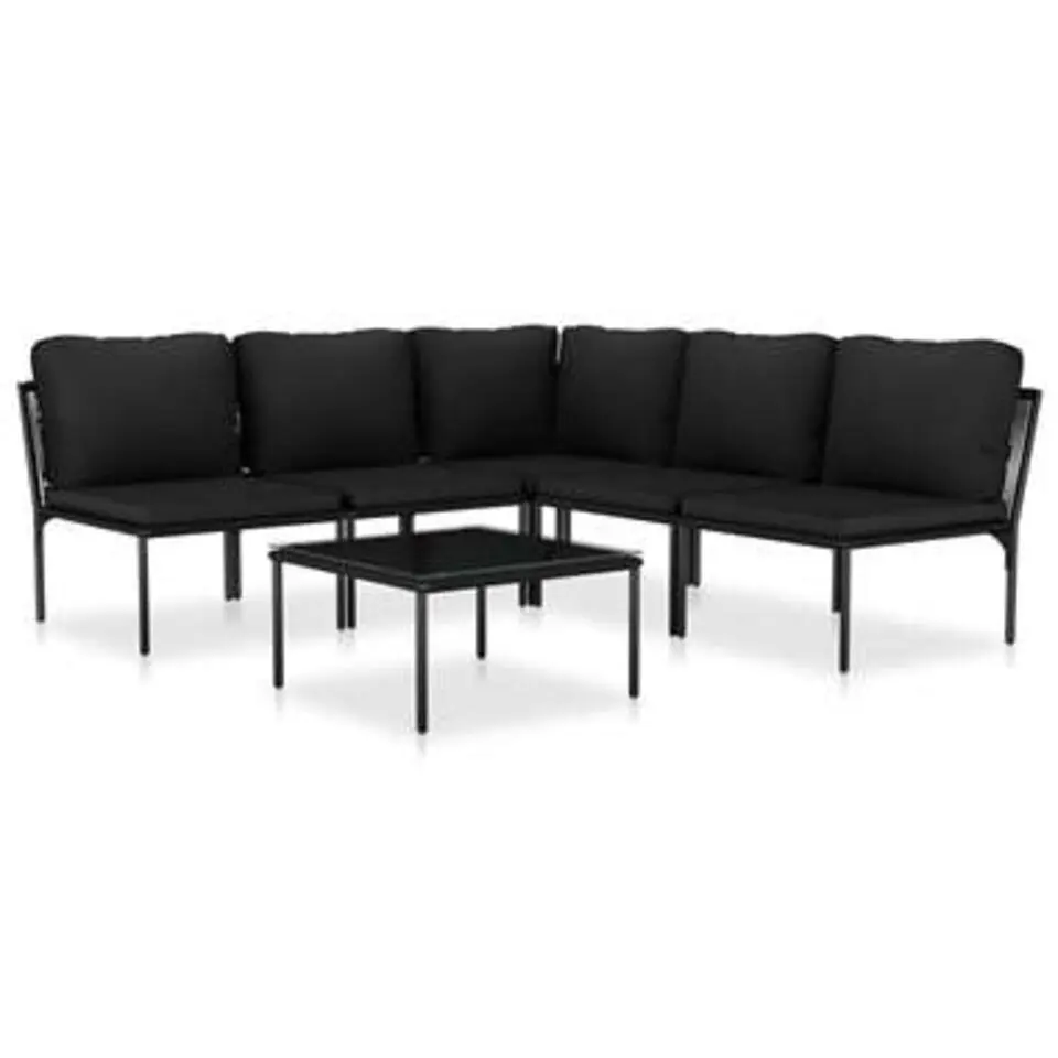 vidaXL - Loungeset - Zwart - PVC