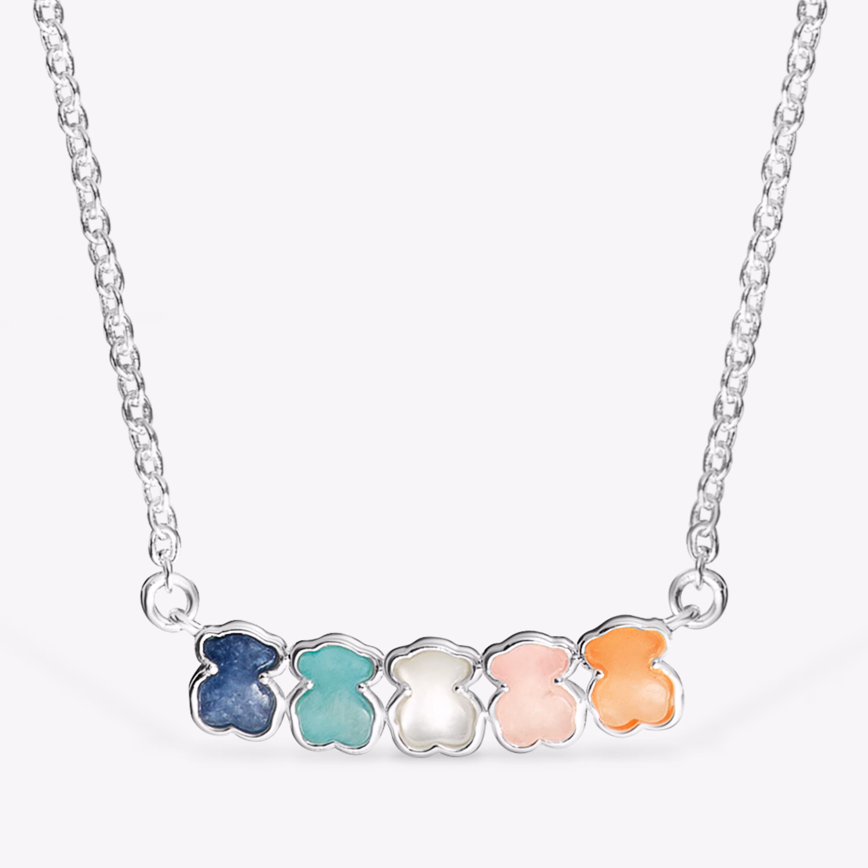 Collar de plata con gemas Mini Color