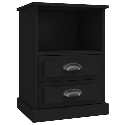NNEVL Bedside Cabinets 2 pcs Black 43x36x60 cm