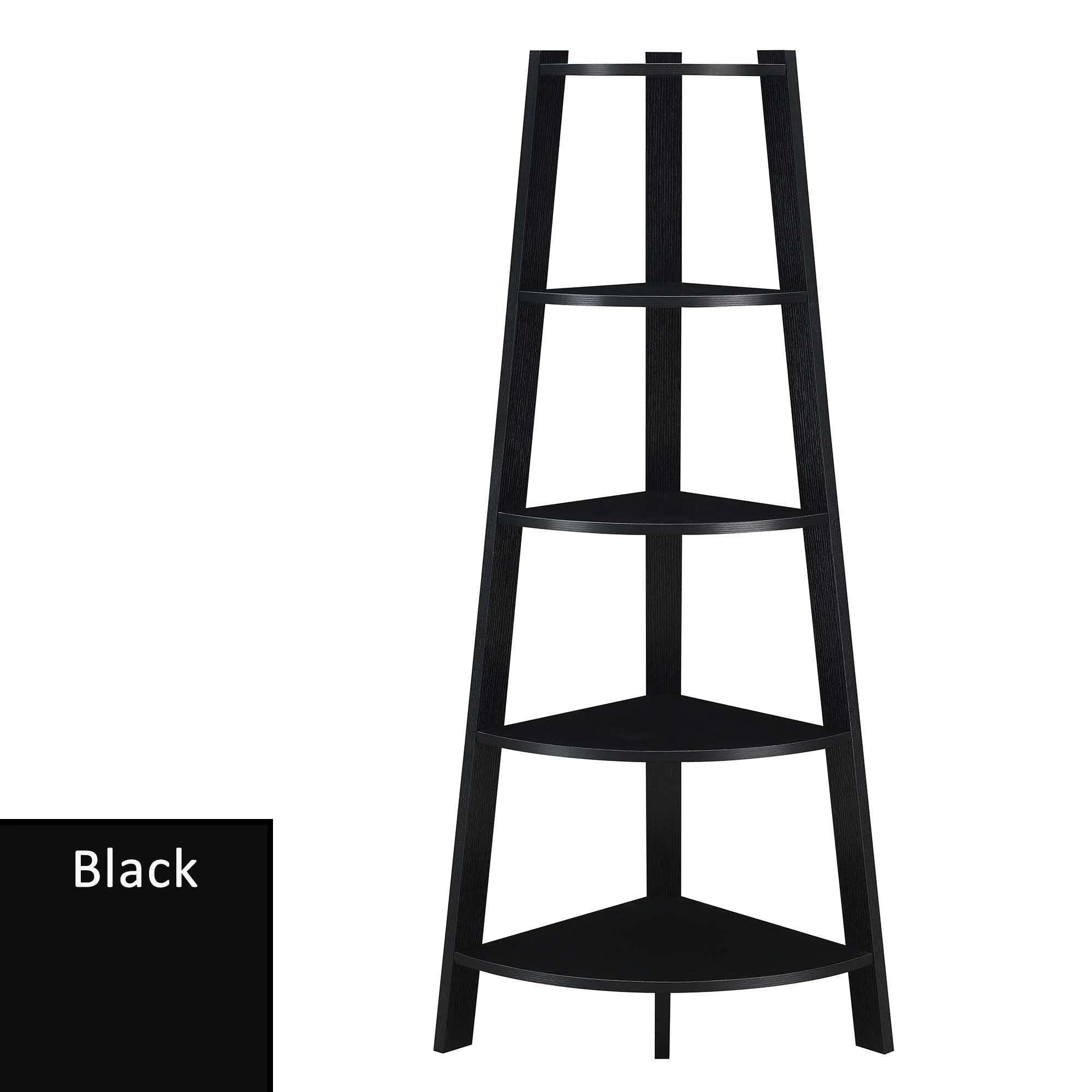 Convenience Concepts Newport 5 Tier Wide Corner Bookcase