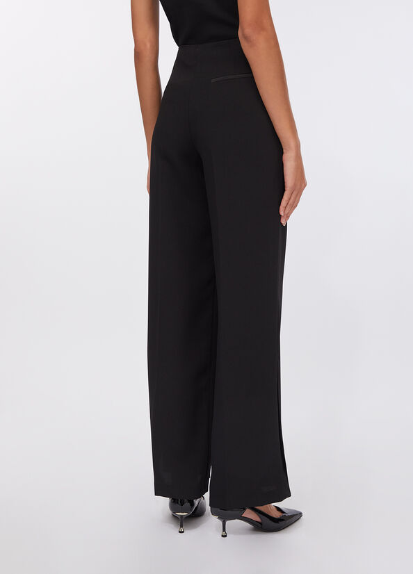 Pantaloni a palazzo in envers satin
