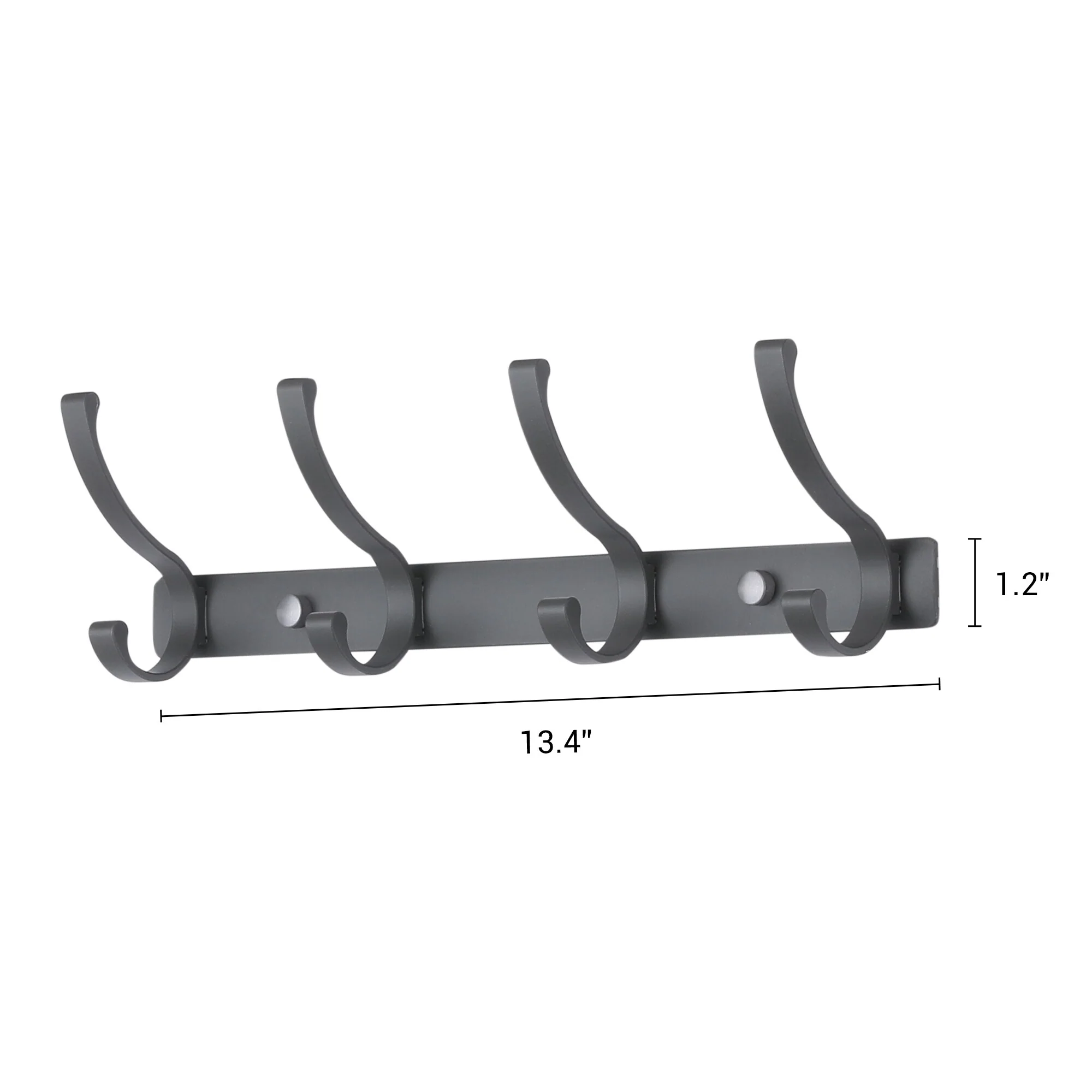 1 Pack Coat Rack Wall Mount, Wall Hooks for Hanging with 4 Hooks - 13.4*1.2in