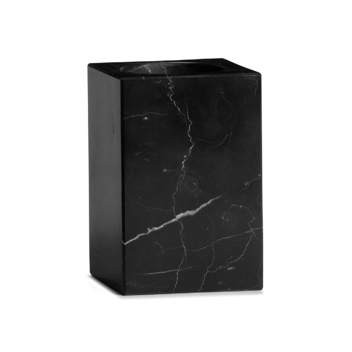 MARBRE - Porte brosse à dents rectangulaire en marbre noir