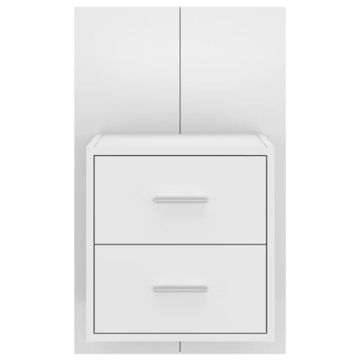NNEVL Wall-mounted Bedside Cabinets 2 pcs High Gloss White