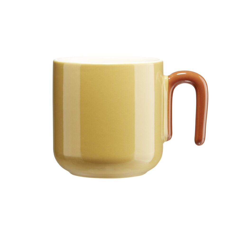 Mug porcelaine 36cl couleur unie anse originale Ø9xH9cm (4 modèles)