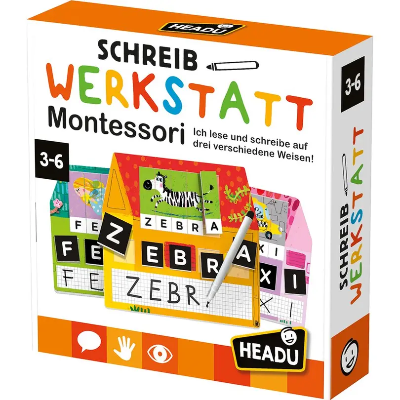 Lernspiel Set bestehend aus verschiedenen Artikeln Montessori Schreibwerkstatt