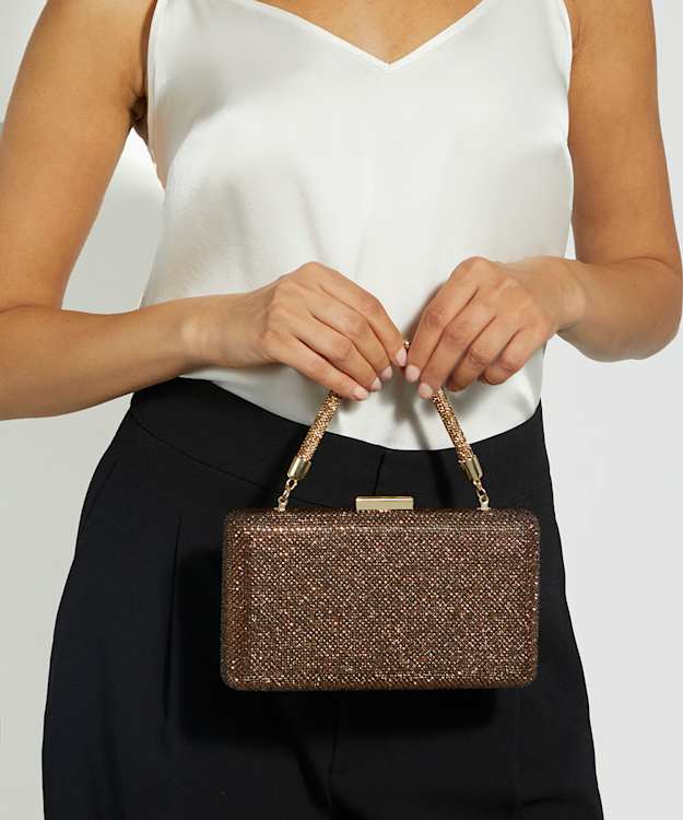 Beaut Bronze - Diamante Handle Evening Bag