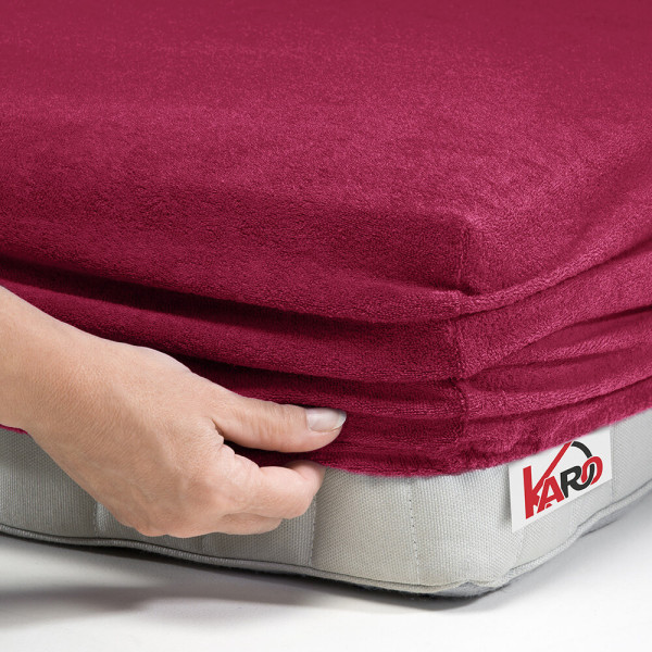 Prześcieradło frotte z gumką 180x200 buraczane 066 KARO