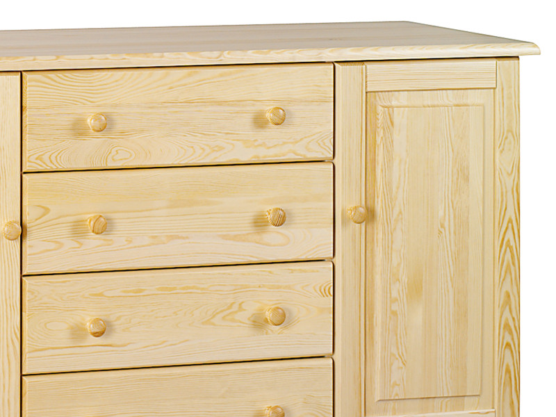 Komoda drewniana z szufladami ROXANA CLASSIC, kolor sosnowy