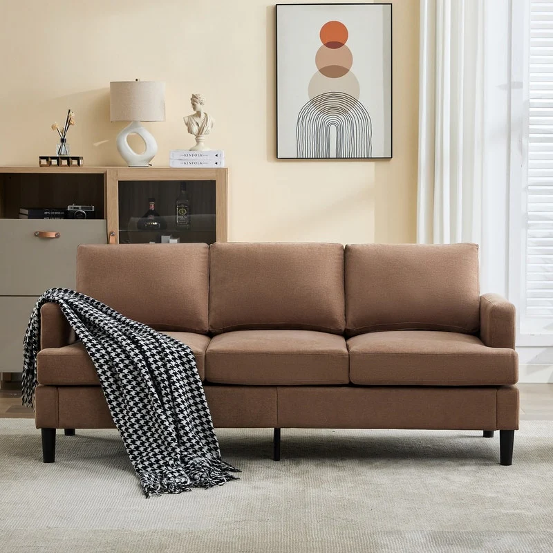 3-Seater Sofa - Breathable Fabric, Supportive Armrests & Sturdy Legs
