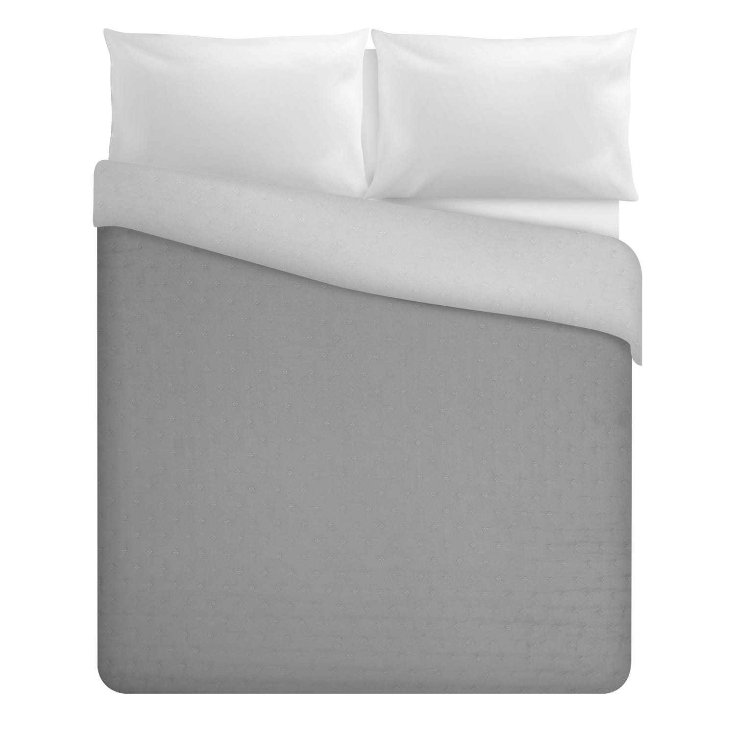 Trapuntino matrimoniale microfibra Water washed grigio