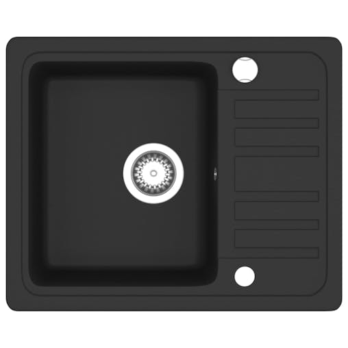 NNEVL Granite Kitchen Sink Single Basin Black