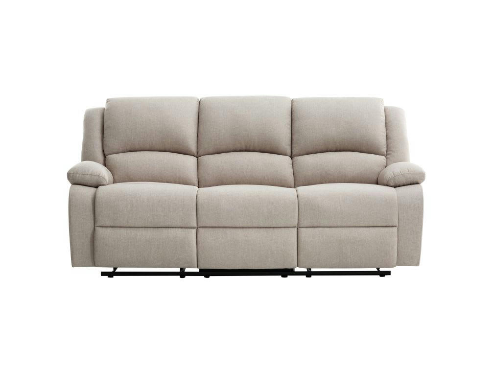 RELAXXO - Canapé Relaxation manuel LEO 3 places en Tissu - Beige