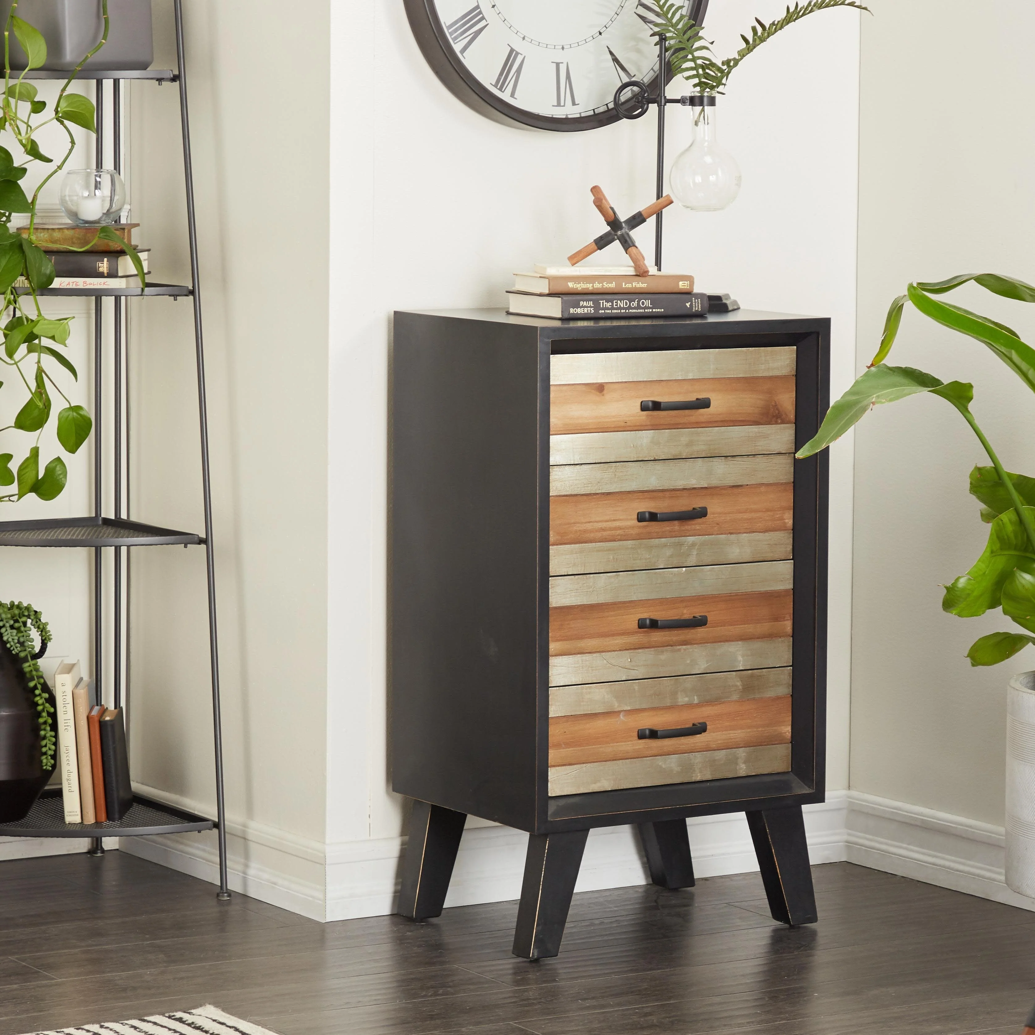 Wooden Room Cabinet - Black - Roche River Decor