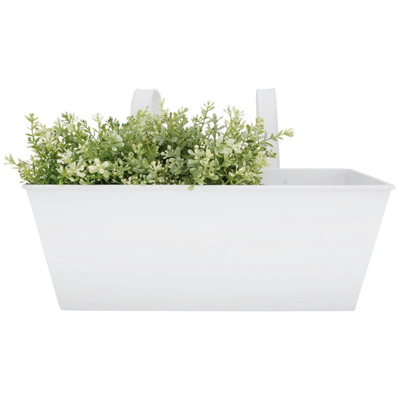 - Jardinière balcon en zinc à suspendre blanc